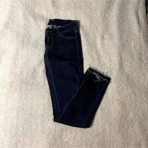 Mango Jeans Dark Wash Raw Hem